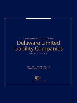 cover image of Symonds & O'Toole on Delaware Limited Liability Companies